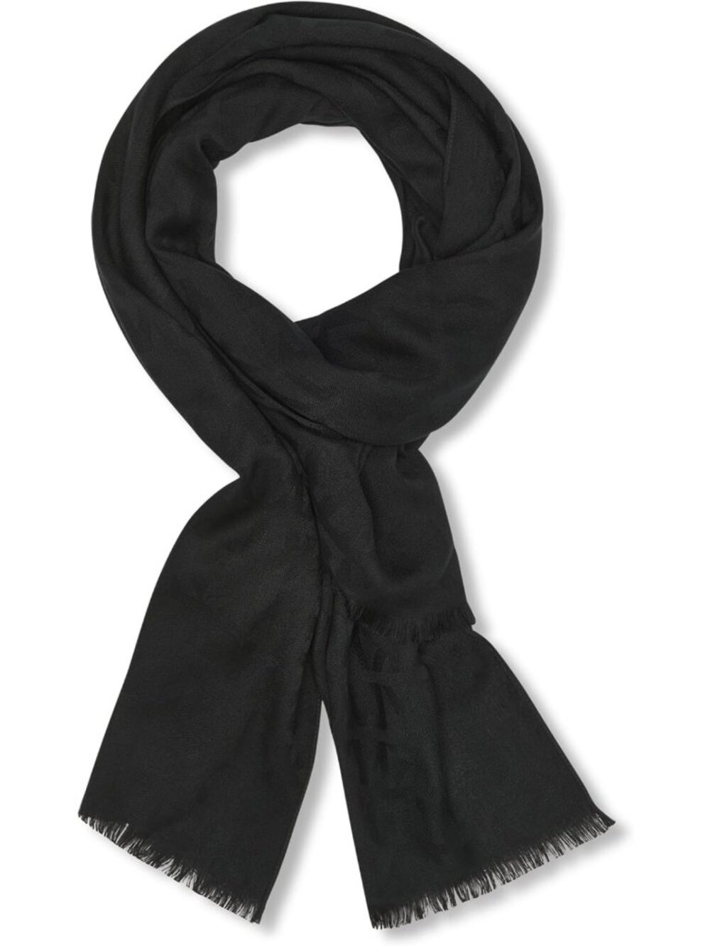 Lightweight Logo Pashmina Scarf with Eyelash Fringe - Perfect for Layering